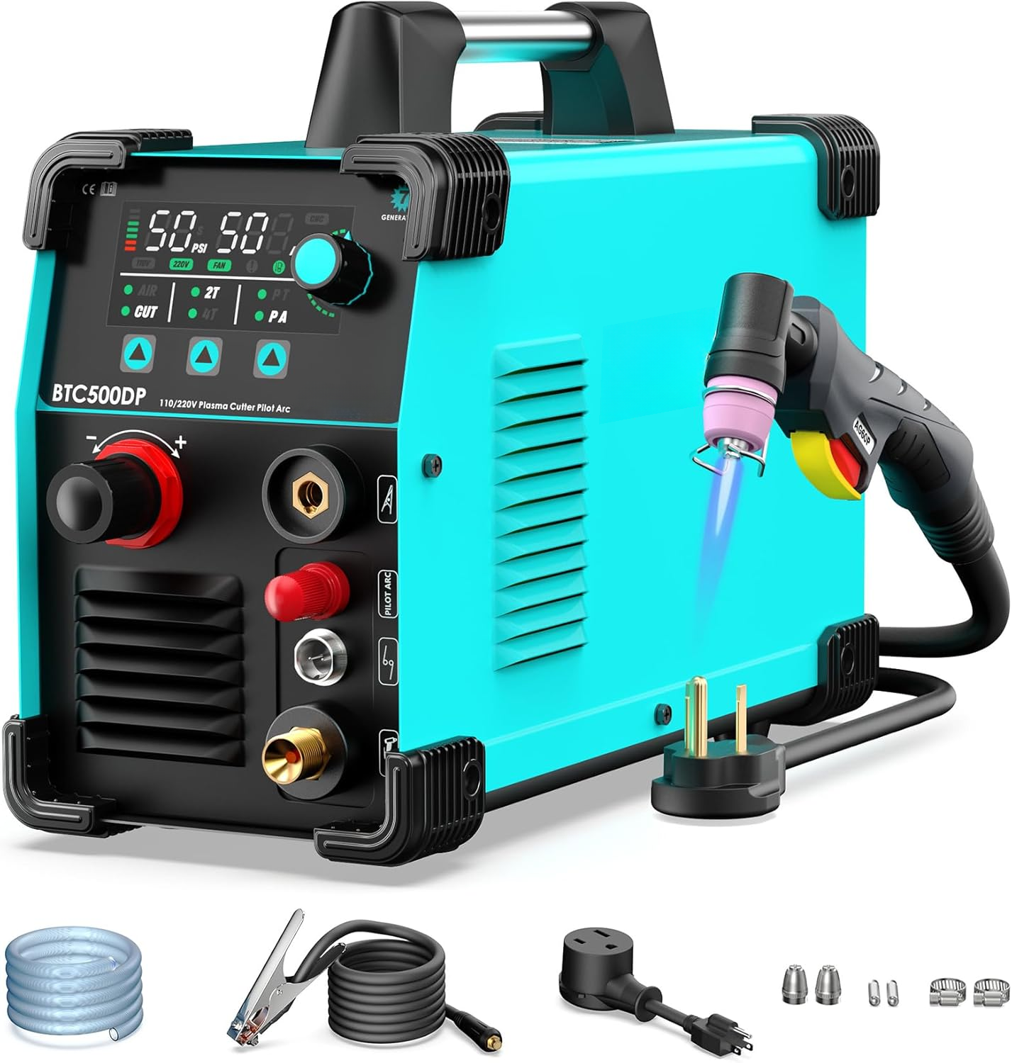 7th Gen 50A Plasma Cutter, Dual Voltage 110/220V, Digital Display