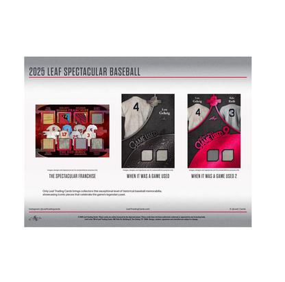 2025 Leaf Spectacular Baseball 3-Box Case