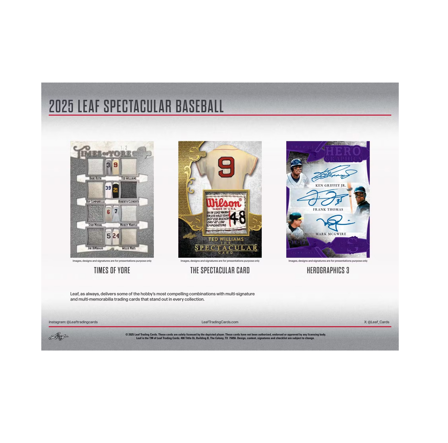 2025 Leaf Spectacular Baseball 3-Box Case