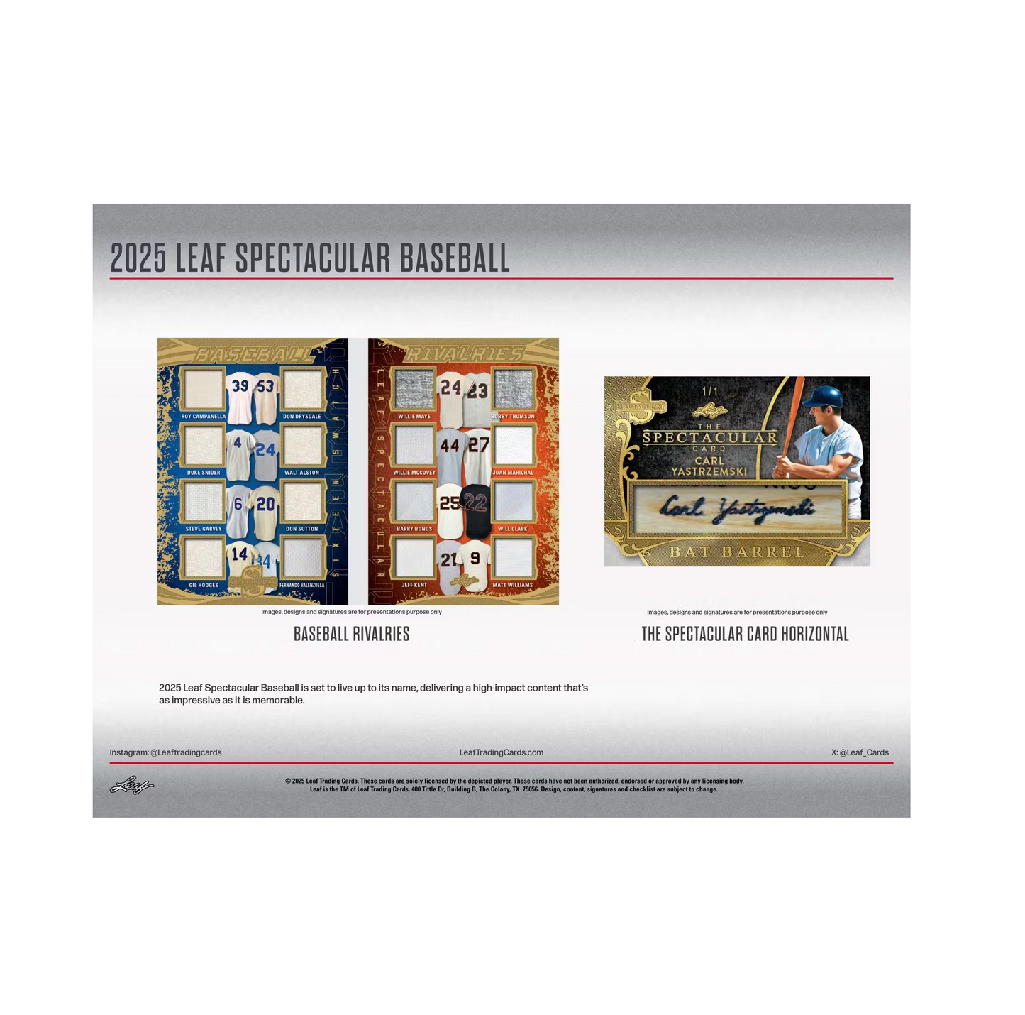 2025 Leaf Spectacular Baseball 3-Box Case