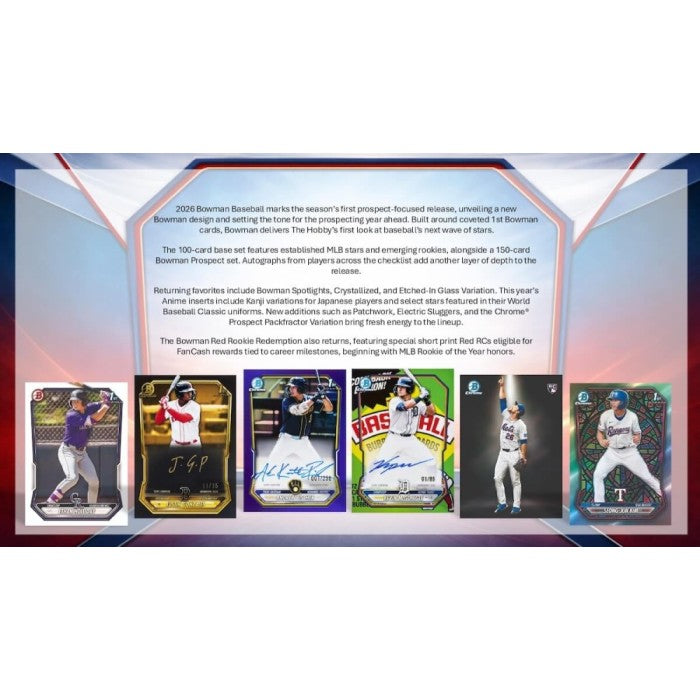 2026 Bowman Baseball Hobby 12-Box Case (Presell)