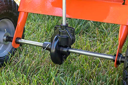 An 85-pound traction-type broadcast paverr