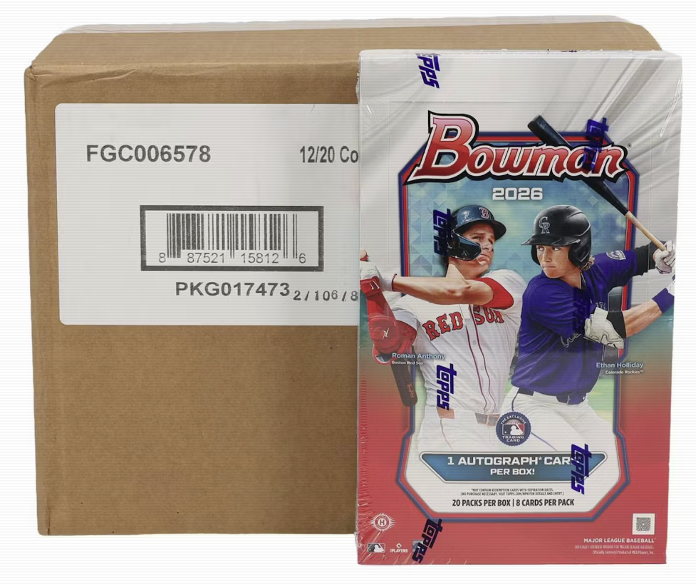 2026 Bowman Baseball Hobby 12-Box Case (Presell)