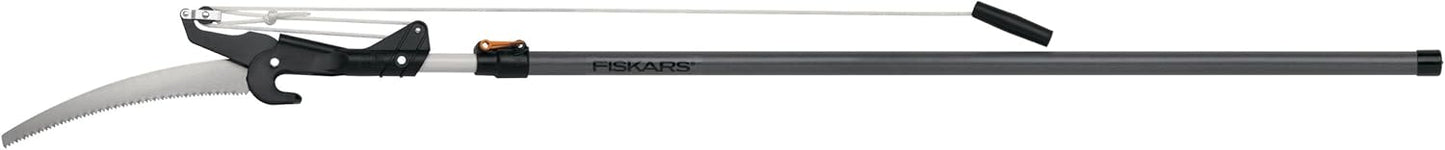 2-in-1 Extendable Tree Pruner and Pole Saw (Extends 7.9 - 12 feet) with Rotating Head, Pruning Stik Model with15-Inch Double-Grind Saw Blade, and Double Locking System