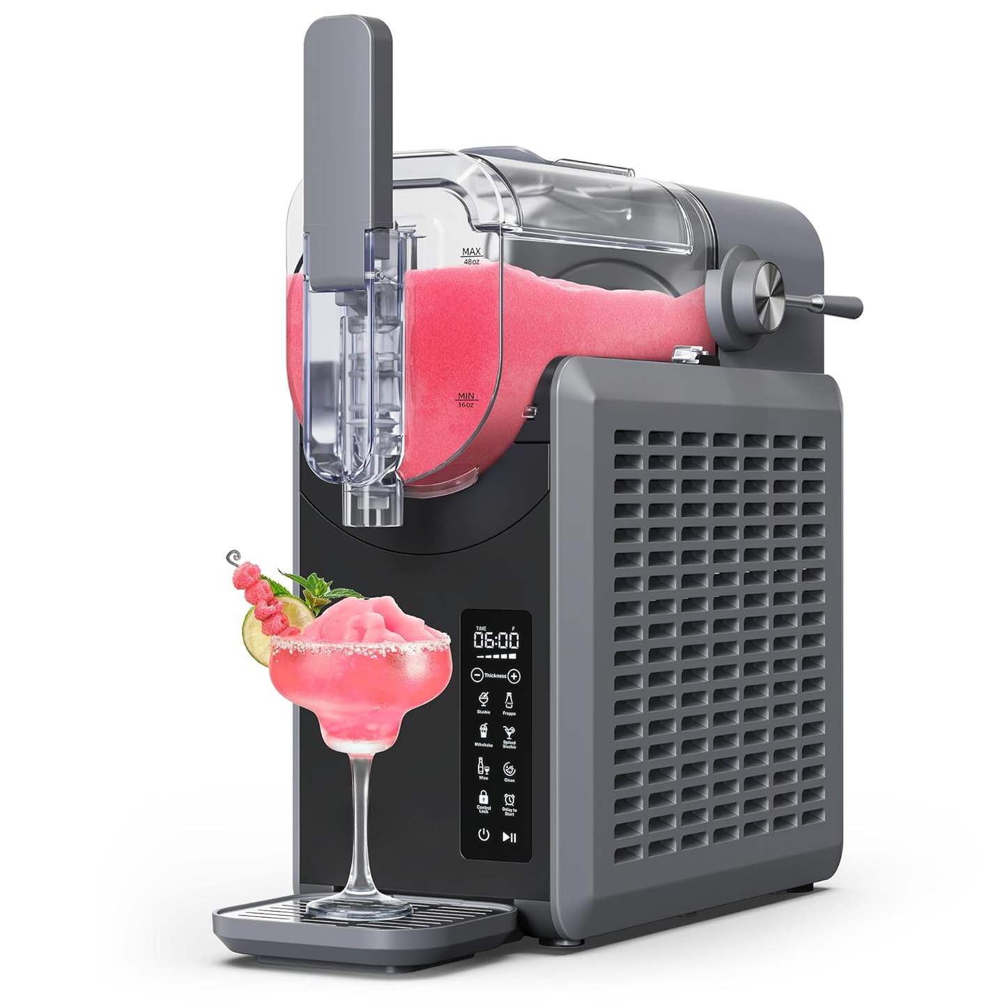 Professional ice-cooling beverage manufacturing machine - No ice needed - 70-ounce household-style Sprite machine with LED display - One-click reservation function and 6 preset programs, suitable for chilled margaritas, fabre coffee and ice cream bev